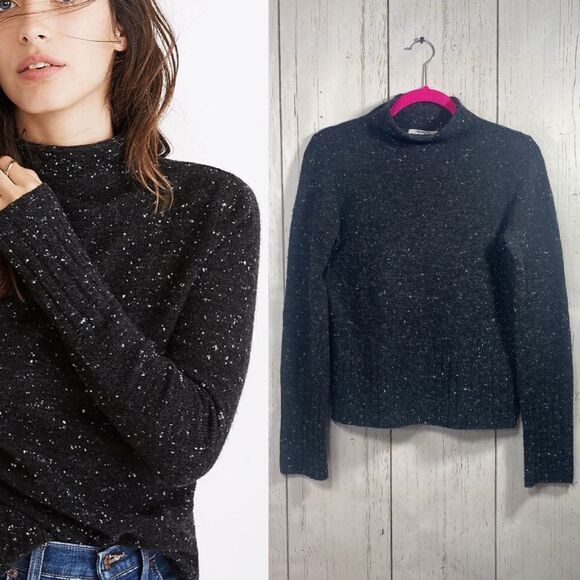 Madewell Wool Blend Mock Neck Sweater Minimalist Cozy Academia Soft Grunge - Picture 13 of 13